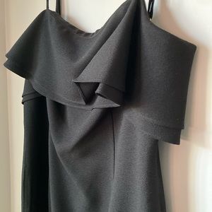 Karl Lagerfeld Paris Black Ruffle Sheath Dress